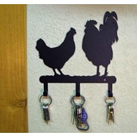Chicken Rooster Key Holder Hanger Hook Ranch Country Metal Art Decor USA Made   370890515385